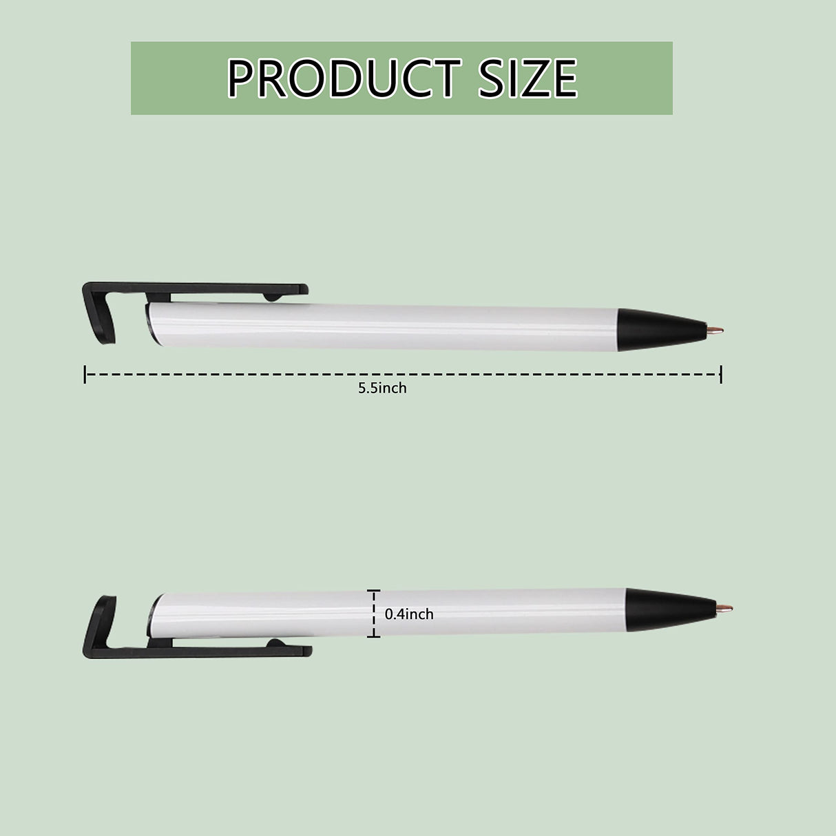 Sublimation Pens blank with Shrink Wrap White Aluminum Customized Clip Ballpoint Pen School Supplies for DIY Office Stationery Supplies (100 Sets) ORJ