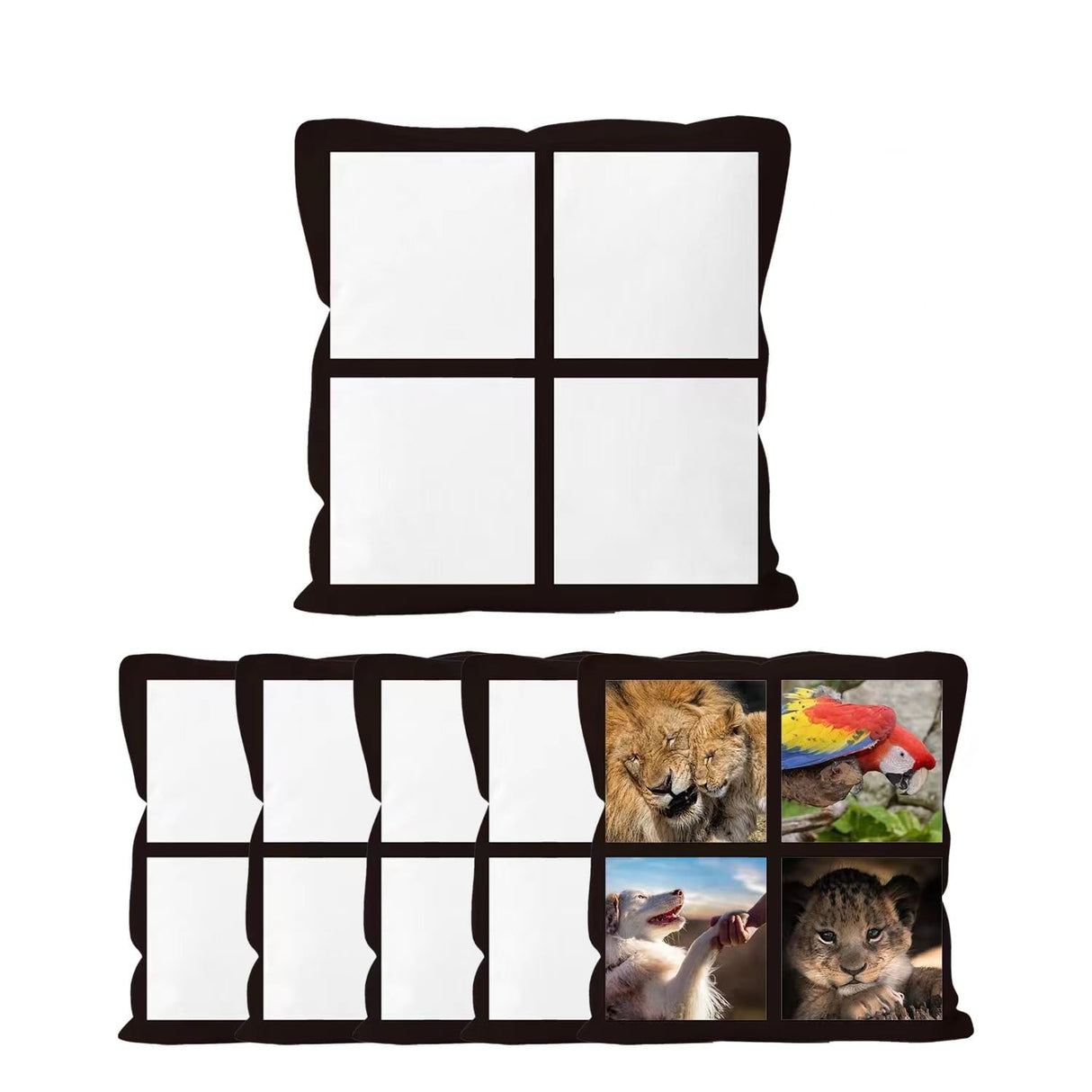 6pack Sublimation SHORT PLUSH Pillow Cases Blanks, 18x18 Inch, 4 Panels Style SHORT PLUSH Throw Pillow Covers, Cushion Cover for Sublimation, Sofa Couch DIY Pillow Case (No Pillow Insert, 6pcs) Zeloyaut