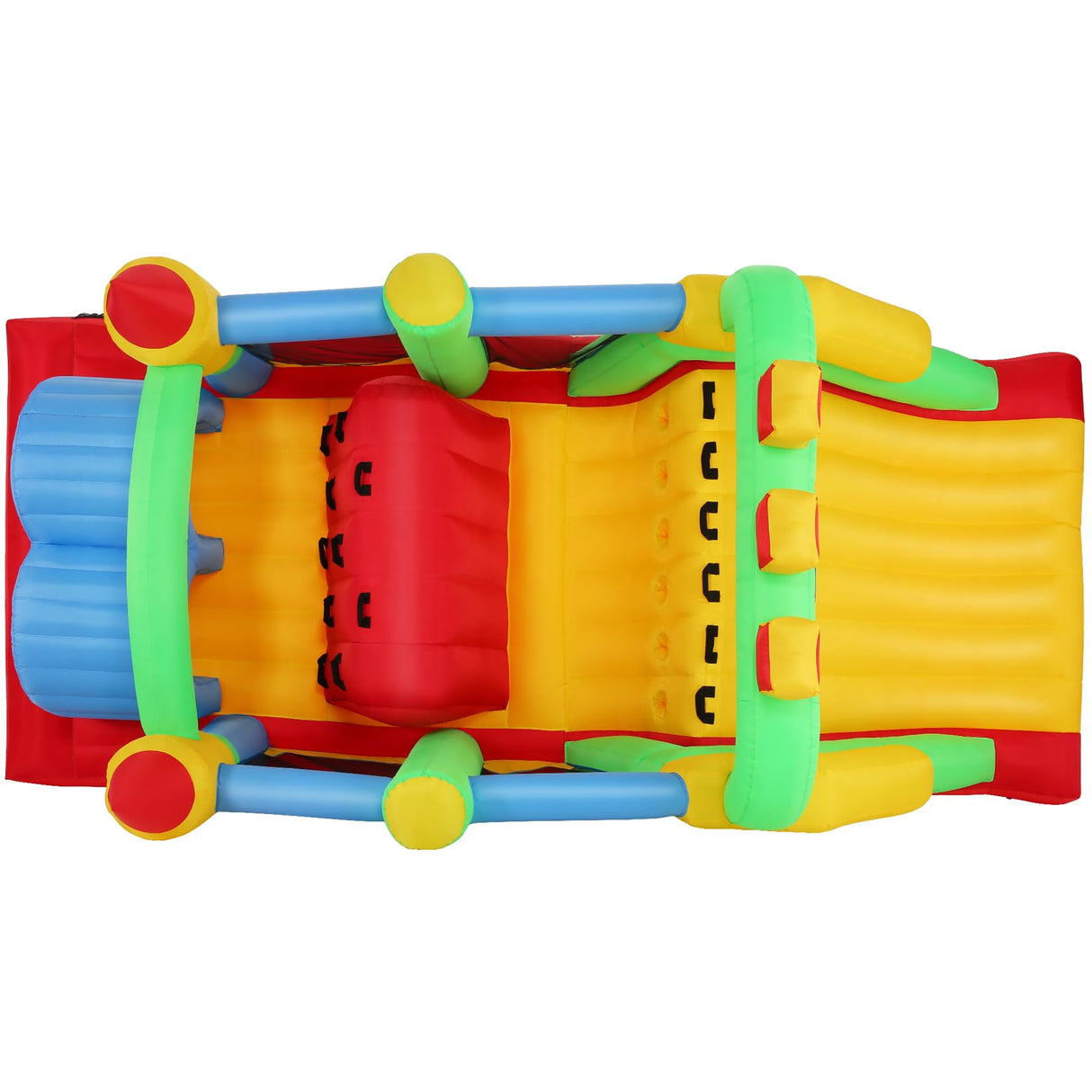 Whubefy Inflatable Bounce House Obstacle Course for Big Kids 3-6 8-12 with Large Slide, Racing Crawl Tunnels, Giant Bouncy Castle with 680W Blower for Backyard Outdoor 18.0x8.2x6.6 ft Whubefy