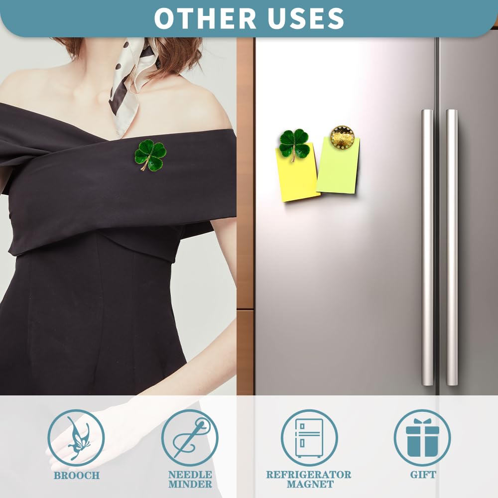 Magnetic Needle Minder Magnet Embroidery Accessories and Supplies Embroidery Needle Holder Cross Stitch Holder Needlework Supplies (FourLeaf) seminhoof