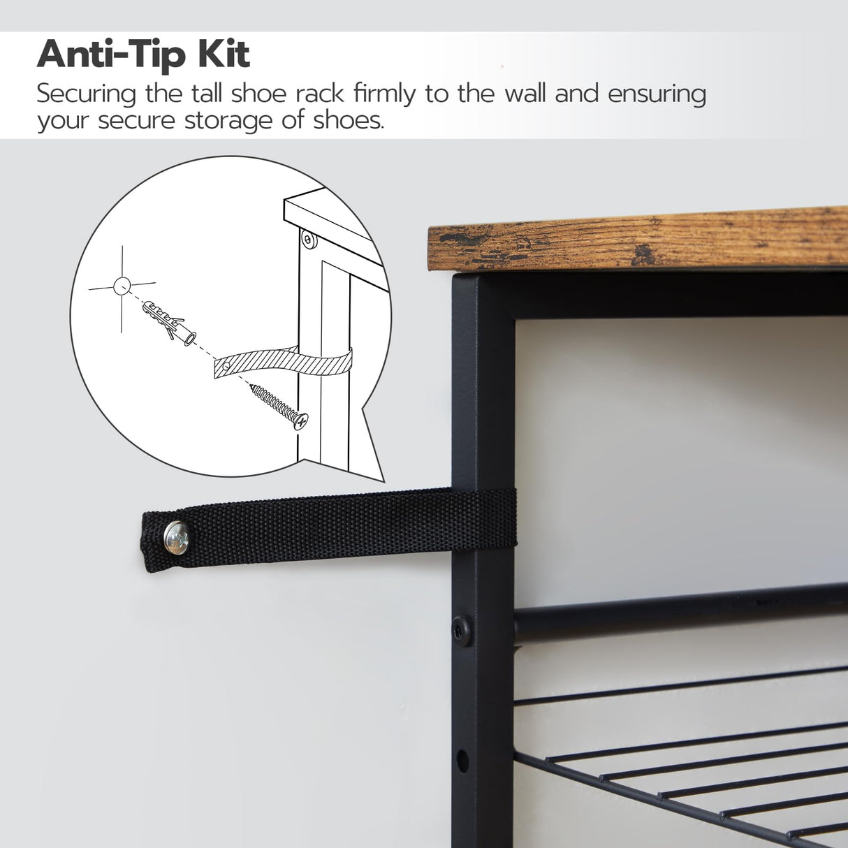 HOOBRO 12-Tier Shoe Rack, Large Capacity Shoe Storage Organizer for 35-45 Pairs of Shoes, Standing Shoe Shelf with Slanted Shelves, for Entryway, Closet, Hallway, Rustic Brown and Black BF51XJ01 HOOBRO