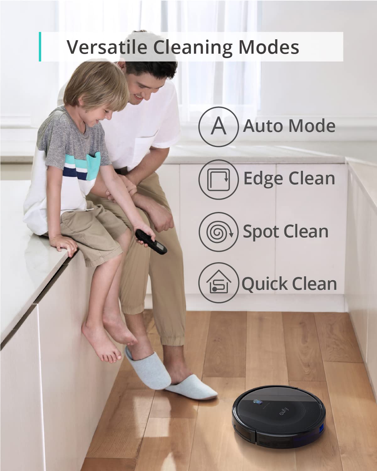 eufy Robot Vacuum 11S MAX, Super Thin, Powerful Suction, Quiet, Self-Charging Robotic Vacuum Cleaner, Cleans Hard Floors to Medium-Pile Carpets, Black eufy