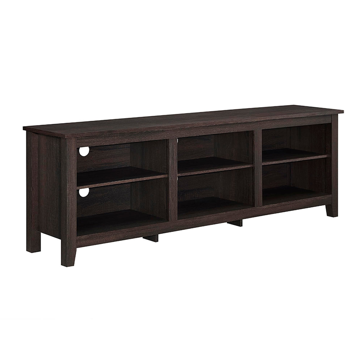 Walker Edison Wren Classic 6 Cubby TV Stand for TVs up to 80 Inches, 70 Inch, Espresso Walker Edison