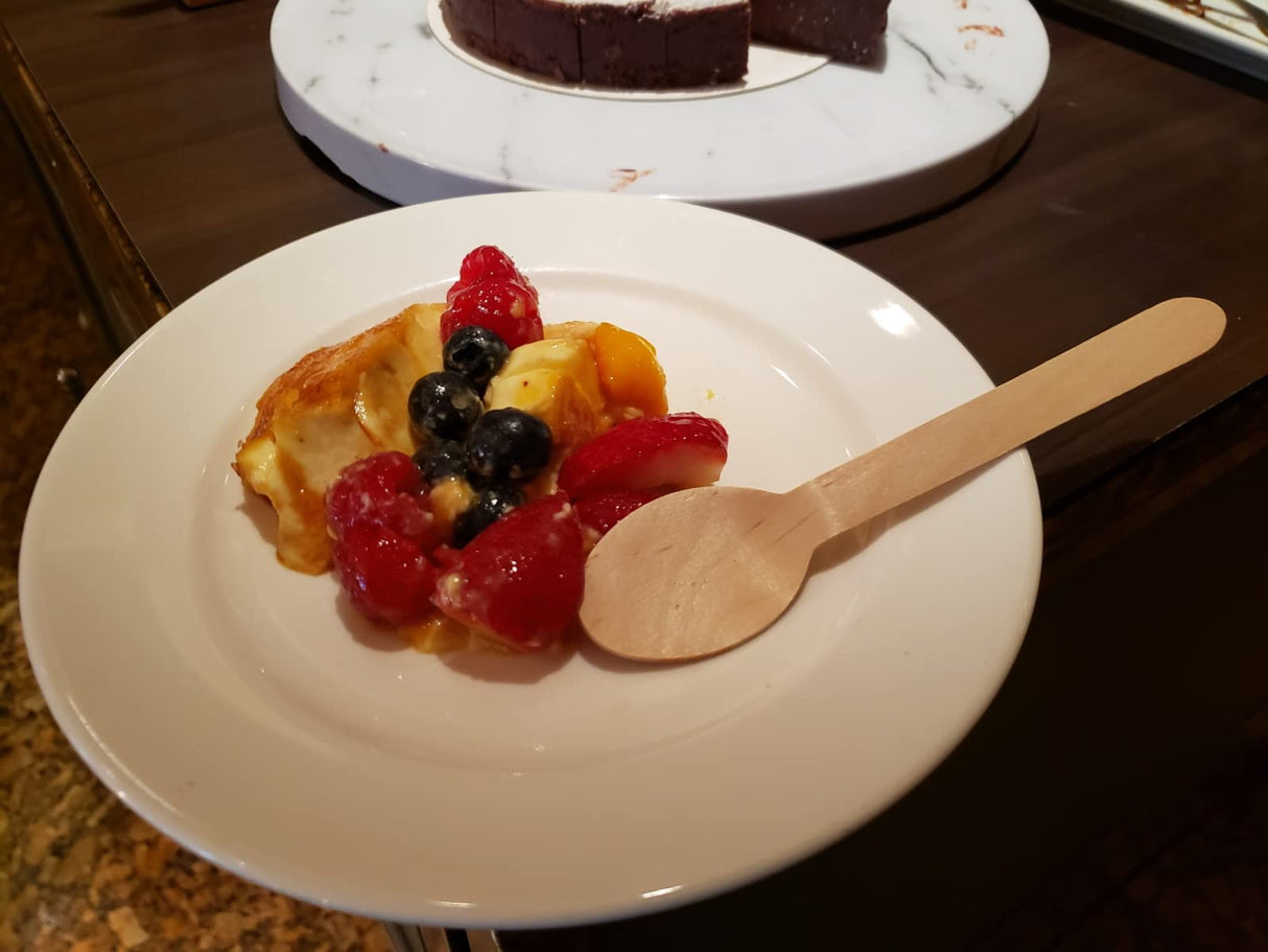 Gmark 100 ct Wooden Spoons, 6.5" Length, No Plastic Earth-Friendly, Disposable Biodegradable Wooden Cutlery, Green Product (Bag of 100pcs) GM1045 Gmark