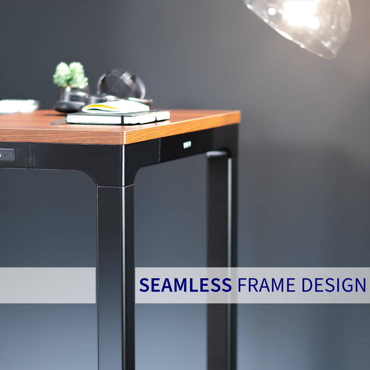 VIVO Premium Electric 71 x 30 inch Height Adjustable Memory Stand Up Desk, Black 4-Leg Quad Motor Frame, Black and Dark Walnut Table Top, DESK-KIT-F10BD VIVO