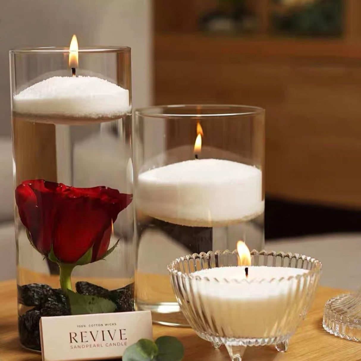 Aufien Pearled Candle 21.4 Oz,Candle Sand Wax DIY Set with 30 Wicks,Refillable Powder Candles Non Toxic,Bead Candle Making Kit for Handmade, Wedding and Party Decorations Orange Blossom Scented Aufien