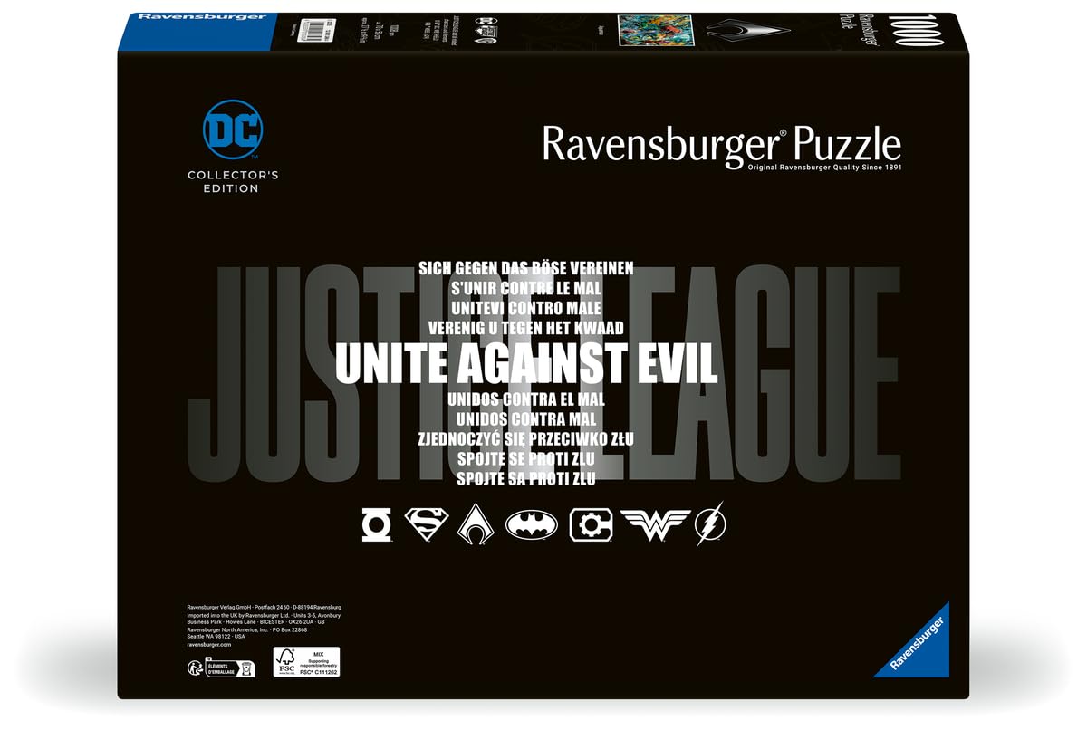 Ravensburger DC Collector's Edition - Aquaman 1000 Piece Jigsaw Puzzle | Unique Softclick Technology | Striking Artwork | Perfect for DC Fans Ravensburger