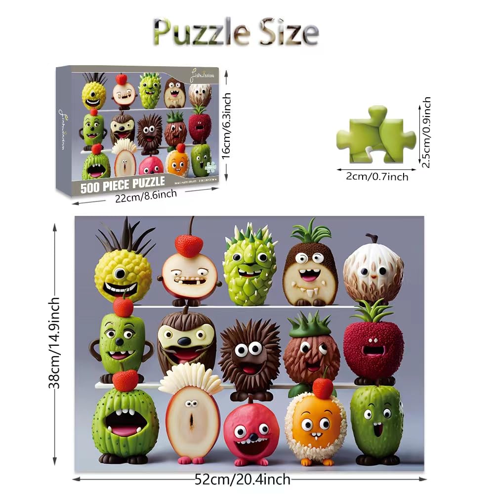 500 Pieces Jigsaw Puzzles for Adults and Teens and Kids Family Happy Games Puzzle Monster Series (Happy Fruits) fishwisdom