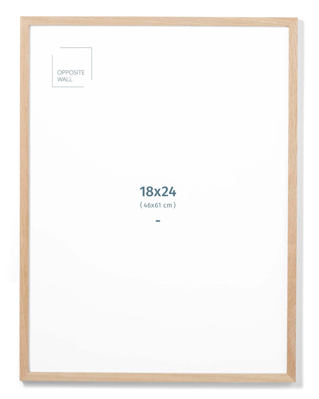 Opposite Wall - 18x24 in - Natural Solid Oak Wood Picture Frame - Lightweight, Versatile & Shatterproof - Wall Hanging Poster or Photo Frame - Wall Decor for Office, Gallery & Home Opposite Wall