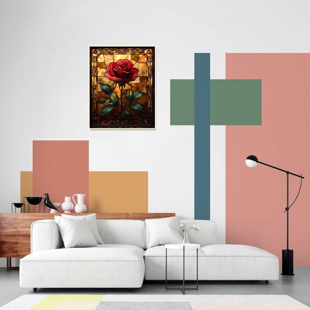 obterie Rose Paint by Numbers Kit for Adults Beginner Flowers Oil Painting Kit Adult Paint by Number Kits on Canvas DIY Painting for Beginners Art by Numbers for Gifts Home Wall Decor 16x20 Inch obterie