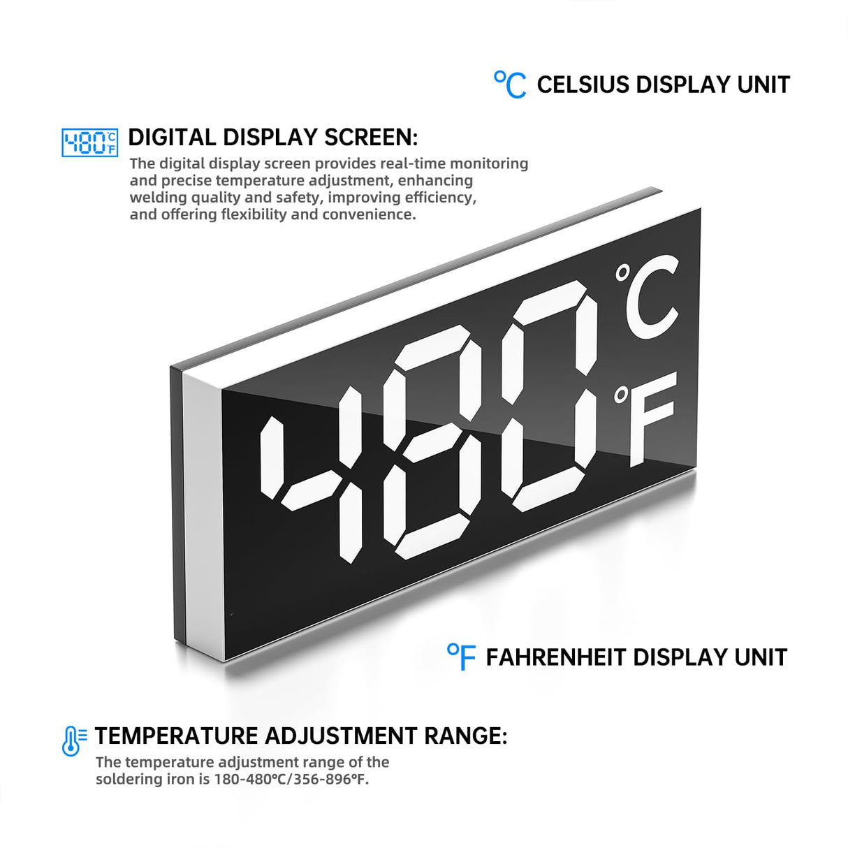 Soldering Iron Kit, 90W 110V LCD digital soldering gun,12-in-1 Soldering Iron Kit Tool,Temperature adjustable from 180-480°C,5 soldering tips,soldering wire,soldering paste,soldering pump MEAKEST