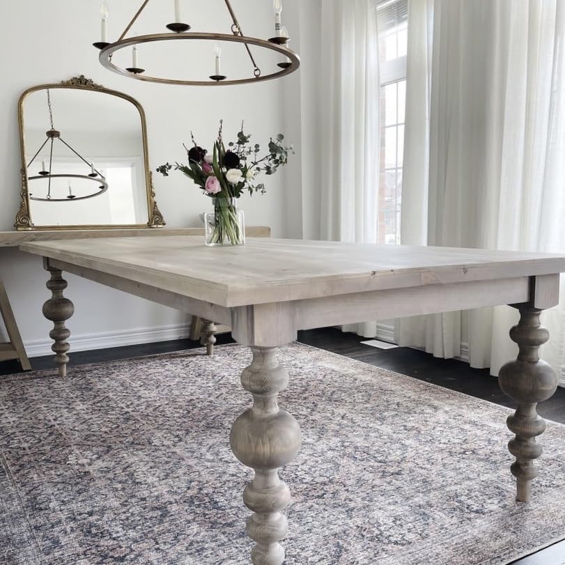 Carolina Leg Co. Massive Modern Chunky Pine Dining Table Legs - Handmade in USA - Set of 4 Wooden Legs with Large Center Ball (6.75 Diameter) - Ideal for Custom Furniture Projects CAROLINA LEG CO.