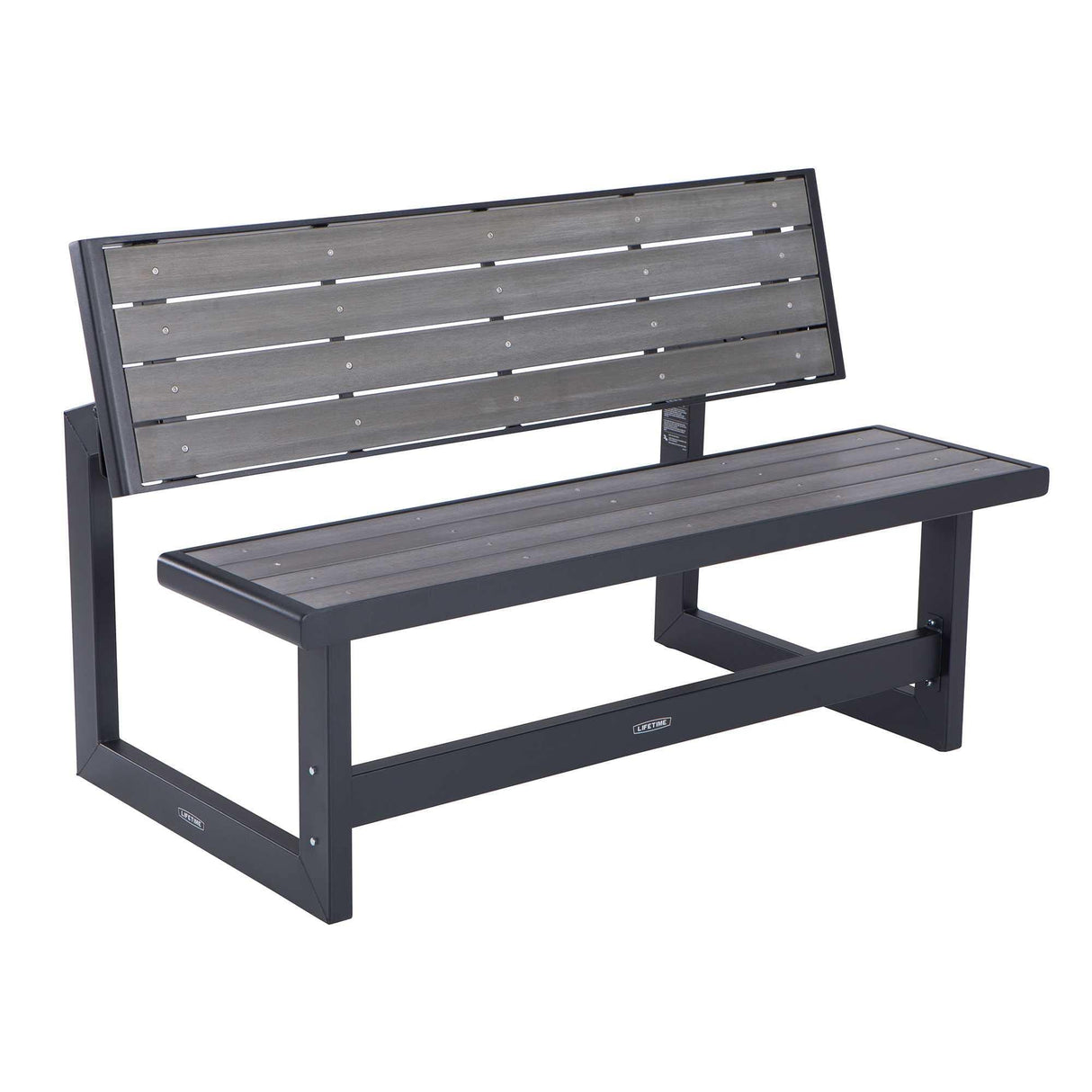 LIFETIME 60253 Outdoor Convertible Bench, 55 Inch, Harbor Gray Lifetime