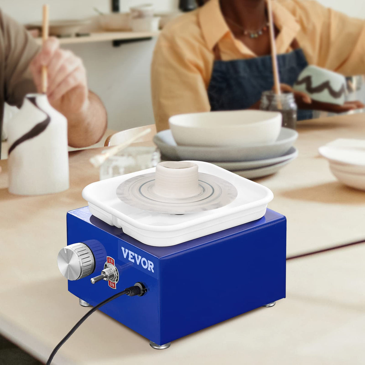 VEVOR 30W Mini Pottery Wheel for Kids 8-12, Art&Crafts Kits with 2 Turntables 2.6in/3.9in and 17 Accessories Tools, 0-300RPM Speed Adjustable DIY Kits Clay Maker for Adults, Kids Toys Birthday Gifts VEVOR