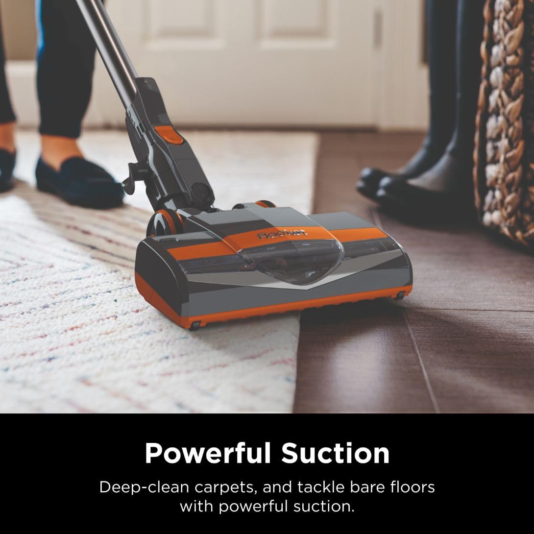 Shark Rocket Ultra-Light Corded Bagless Vacuum for Carpet and Hard Floor Cleaning with Swivel Steering (HV301), Gray/Orange Shark