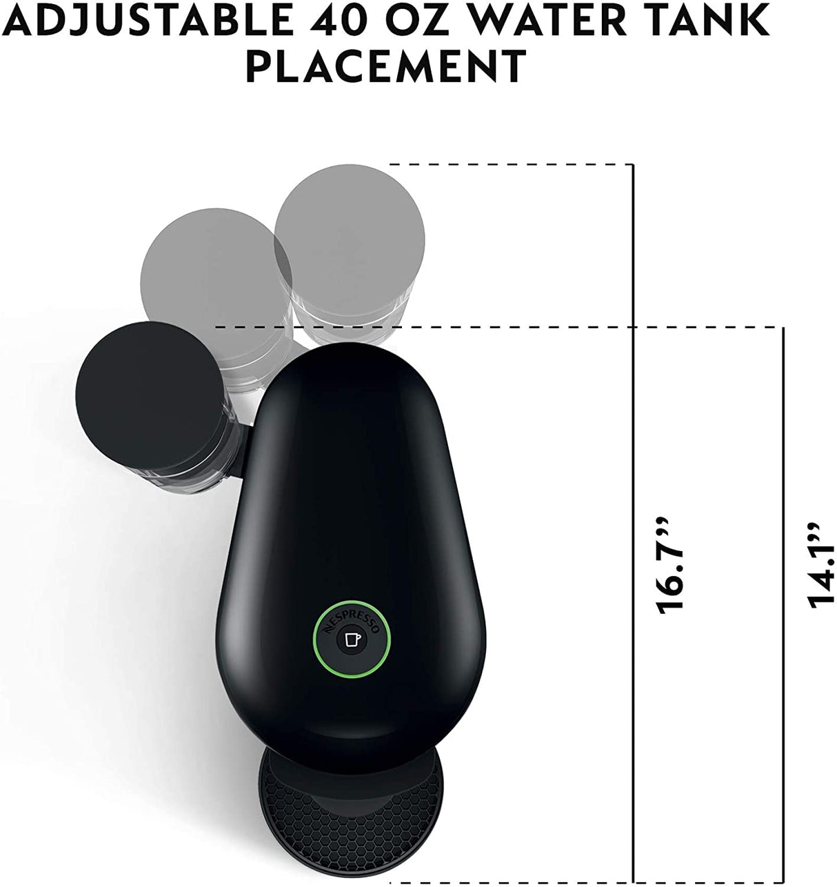 Nespresso Vertuo Plus Coffee and Espresso Maker by Breville, Ink Black with Aeroccino Milk Frother Nespresso