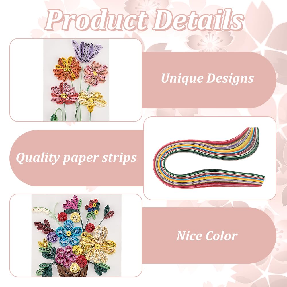 WEBEEDY 20 Sets Flower Paper Quilling Kit for Adults Beginners Greeting Card Making Kit with Envelope and Instruction,DIY Flower Cards for All Occasions Happy Birthday,Holiday,New Year,Thanksgiving WEBEEDY