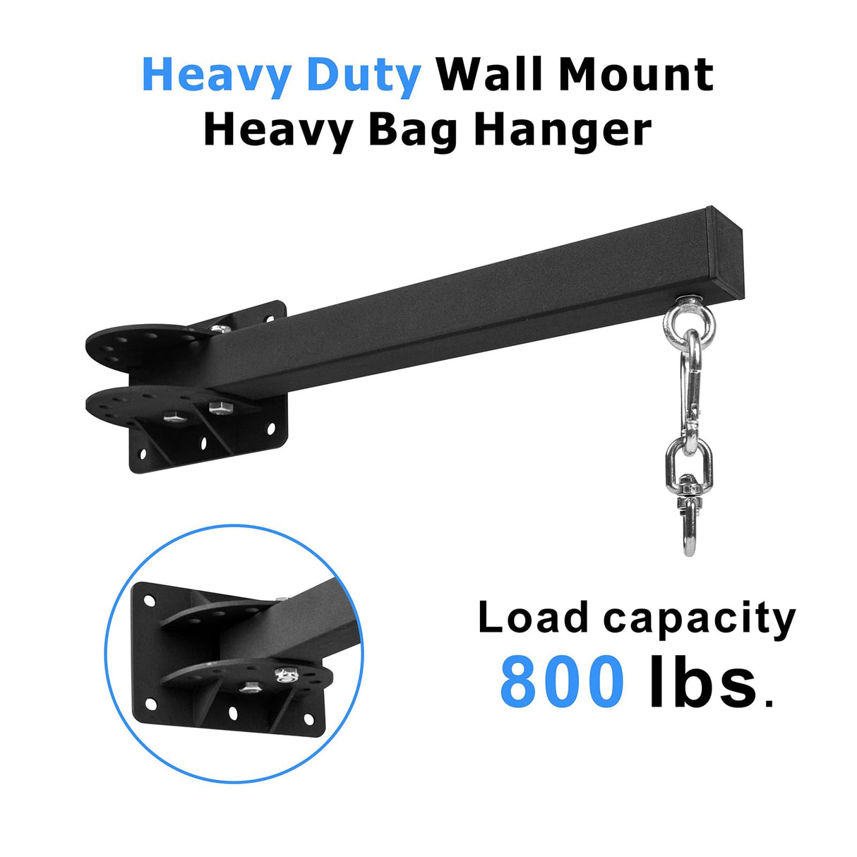 KSWLOR Heavy Punching Bag Wall Mount Hanger, Heavy Duty Boxing Bag Bracket, 360 Swivel Hook Punching Bag Mount Stand for Home or Gym Muay Thai and MMA Training(7 Adjustable Positions) KSWLOR