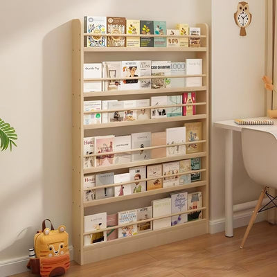 Orixal Bookshelf Behind The Door, Floor-Standing Children's Picture Book Rack, 6-Tier Wall-Mounted Bookcase, Wall-Mounted Cabinet for Home, Bedroom, Living Room, Office