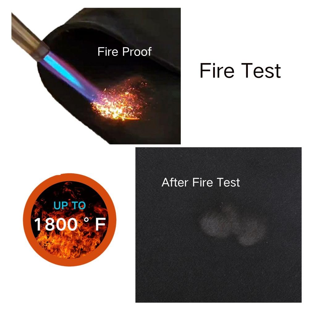 UBEISITO 3PCS Welding Blanket Fireproof Mat 12''x12''Up To 1800°F Heat Resistant Flame Retardant Protector for Plumbing Hole Propane Torch,Carbon Felt Blanket for Brazing Soldering Pad for Copper Pipe UBEISITO