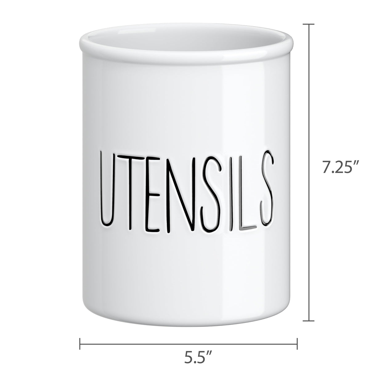 Barnyard Designs Ceramic Farmhouse Kitchen Utensil Holder for Countertop, Decorative Kitchen Utensil Holder, Large Kitchen Utensil Holder for Kitchen Counter, Utensil Crock Spatula Holder, 7" (White) Barnyard Designs