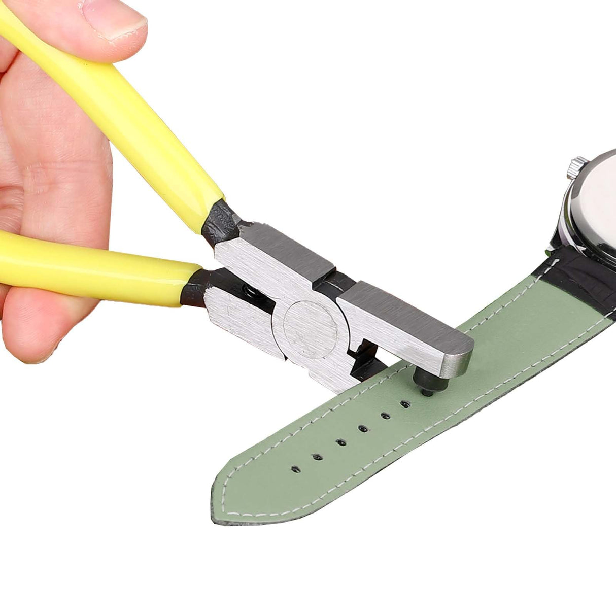 Watch Band Leather Hole Punch Plier Universal 2.0mm Shoe Strap Hole Puncher Wrist Belt Punch Hole Tool Puncher Pliers Repair Tools Suitable for Belts, Shoes, Fabric, DIY Crafts Projects, Dog Collars salbsever