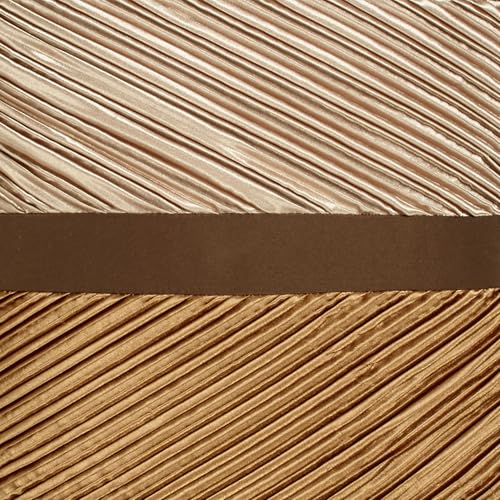 Touch of Class Delta Contemporary Oversized Luxury Bedding | Champagne Gold, Golden Bronze, Dark Bronze | Pleated Polyester Satin | Silky | 4 Piece Bed Set: King Comforter, Bedskirt, and 2 King Shams Touch of Class