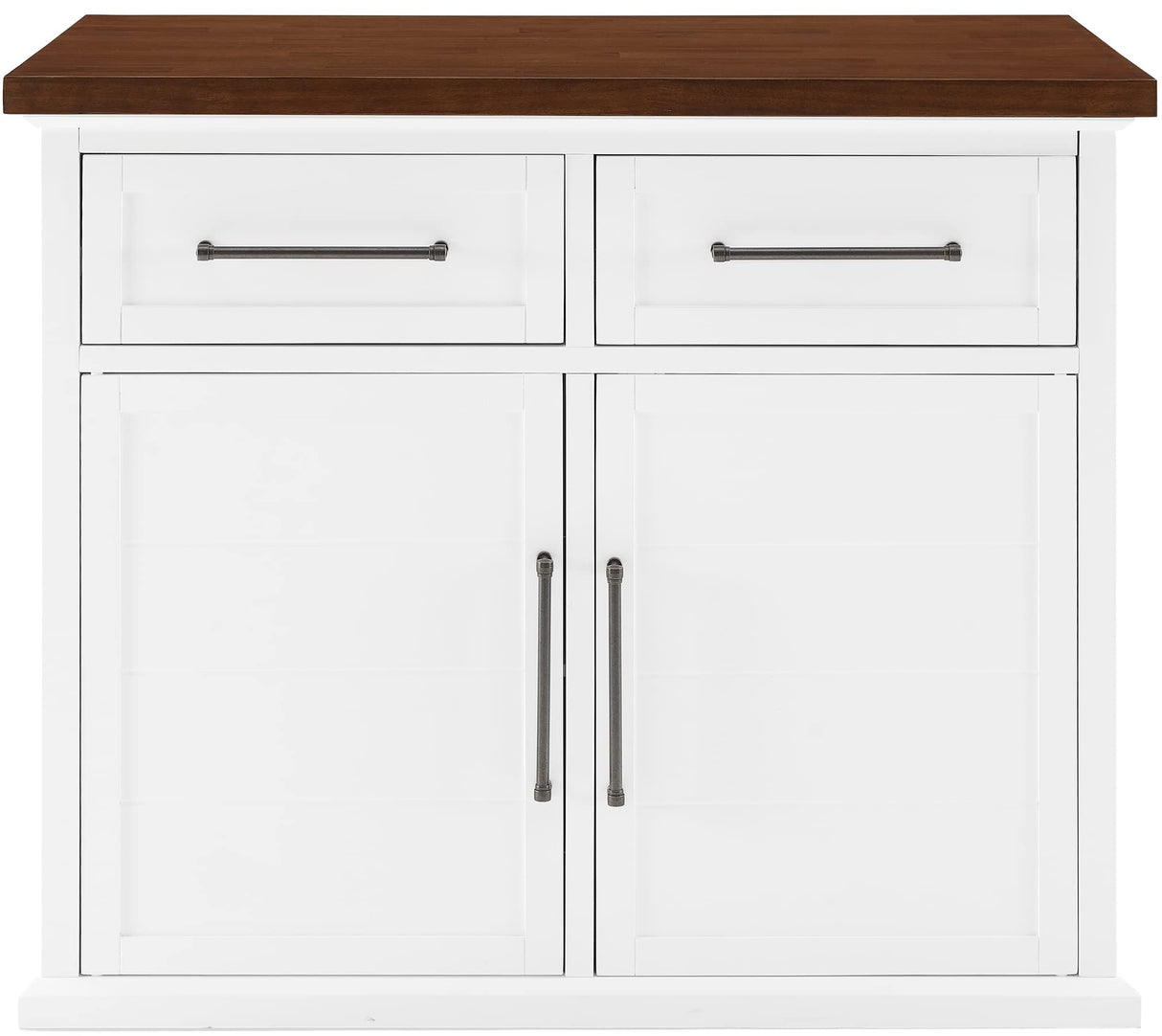 Crosley Furniture Bartlett Kitchen Island with Wood Top, White/Walnut Crosley Furniture