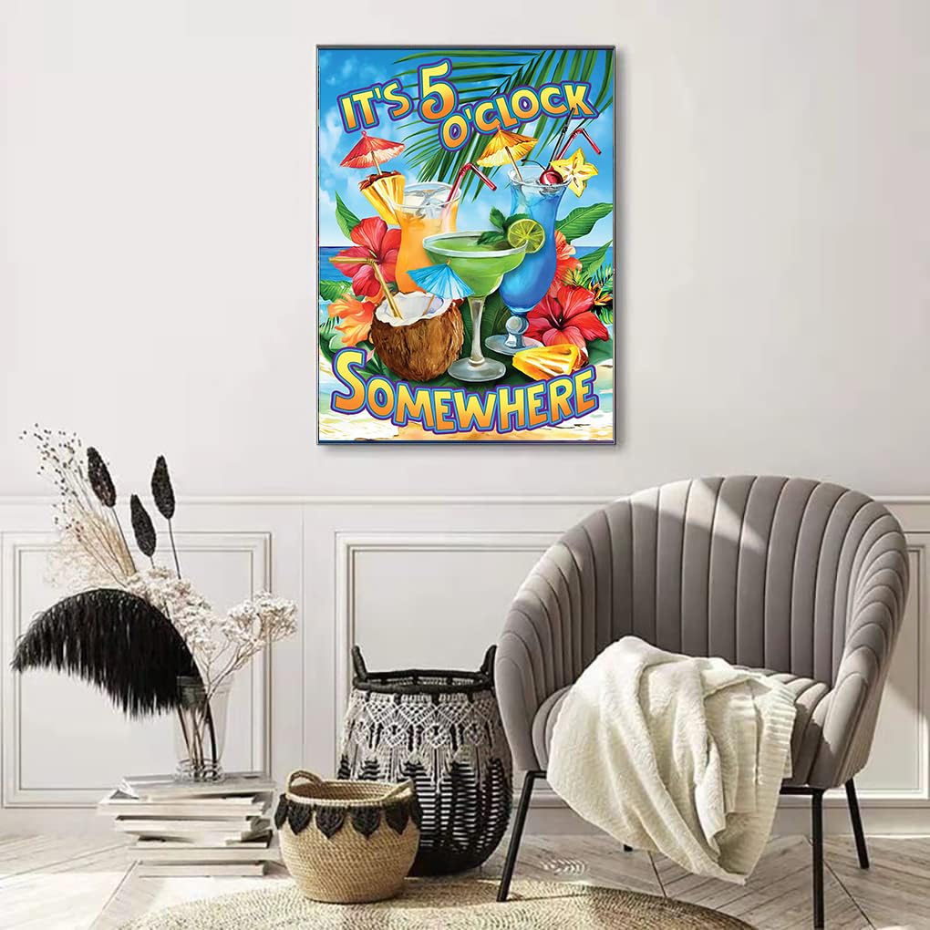 SOTYIOO Diamond Painting Kits for Adults.Summer Diamond Art Full Drill Round Gem Art 5D Diamond Dots Suitable Home Wall Decor 12x16inch SOTYIOO