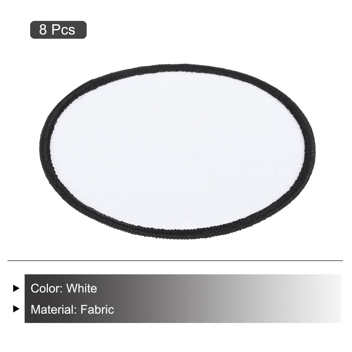 MECCANIXITY 8pcs Sublimation Patch Blank, 6cm/2.36" Fabric Iron-on Blank Heat Transfer Repair Patch for DIY Crafts Caps Clothes Shoes Bags Uniforms, White MECCANIXITY