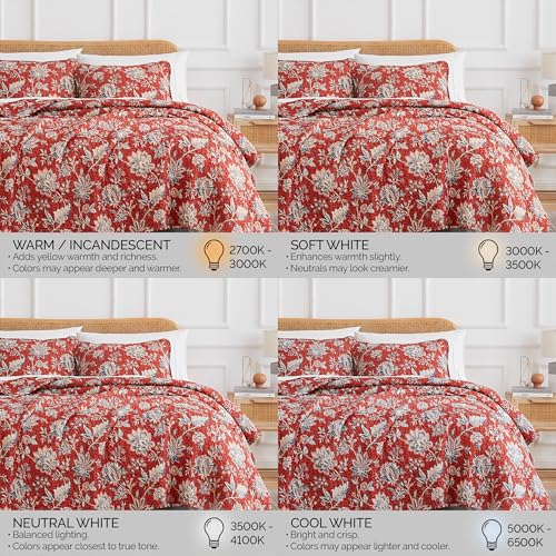 Southshore Fine Living, Inc. Oversized King Quilt Bedding Set, Jacobean Willow Floral Quilt Set with 2 Matching Pillow Shams, Lightweight California King Bed Spread, Soft Microfiber Fabric, Red Southshore Fine Living, Inc.