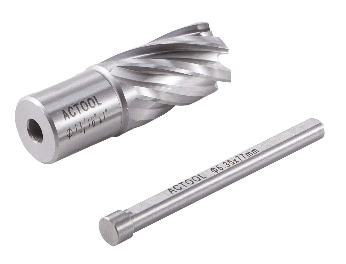 ACTOOL 13/16" Diameter × 1" Depth of Cut HSS ANNULAR Cutter with 3/4'' Weldon Shank ACTOOL