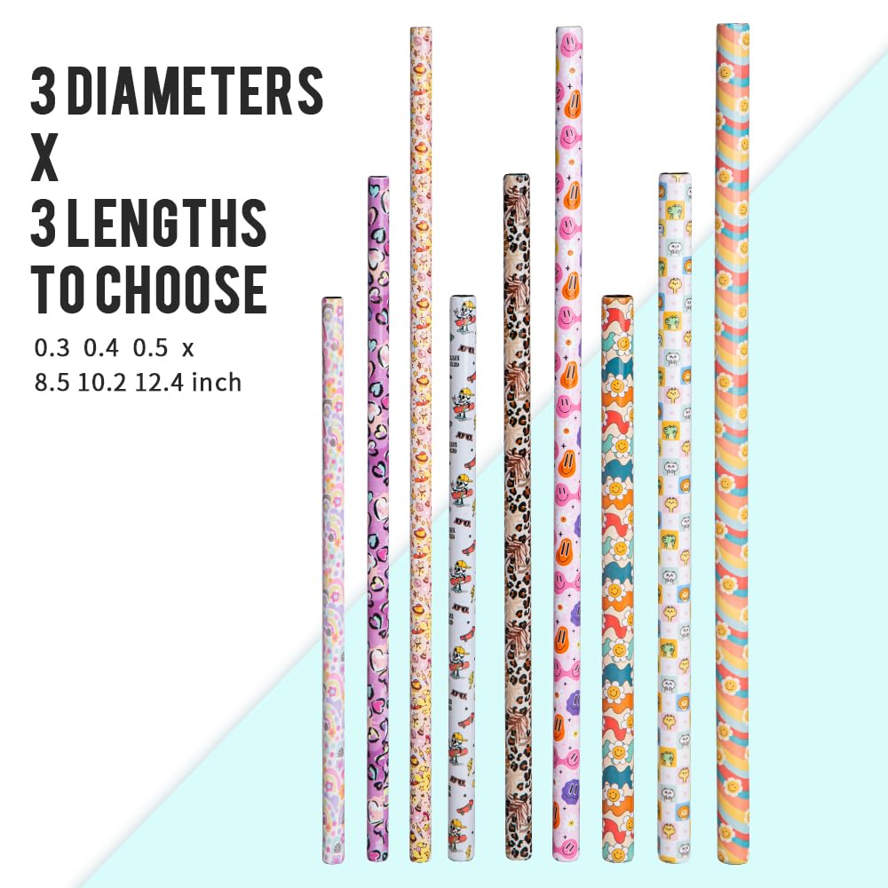 PYD Life 10 PCS Sublimation Reusable Drinking Stainless Steel Metal Straws Blanks White 0.5" x 12.4" for 42 OZ Yeti Mugs Boba Coffee Cups Tumblers PYD Life