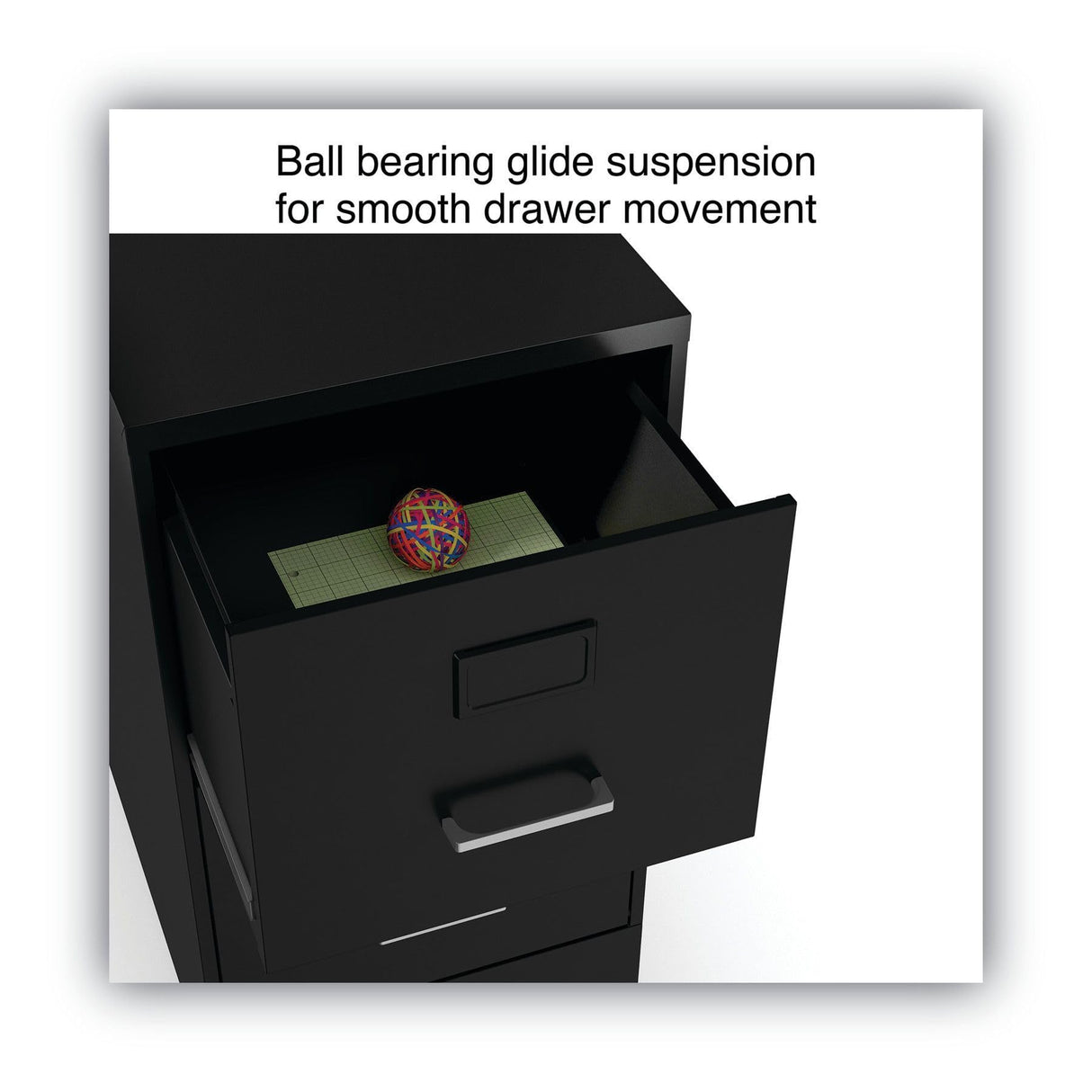 Alera 2806262 14 in. x 18 in. x 24.1 in. Soho 2-Drawer Vertical Letter File Cabinet - Black Alera