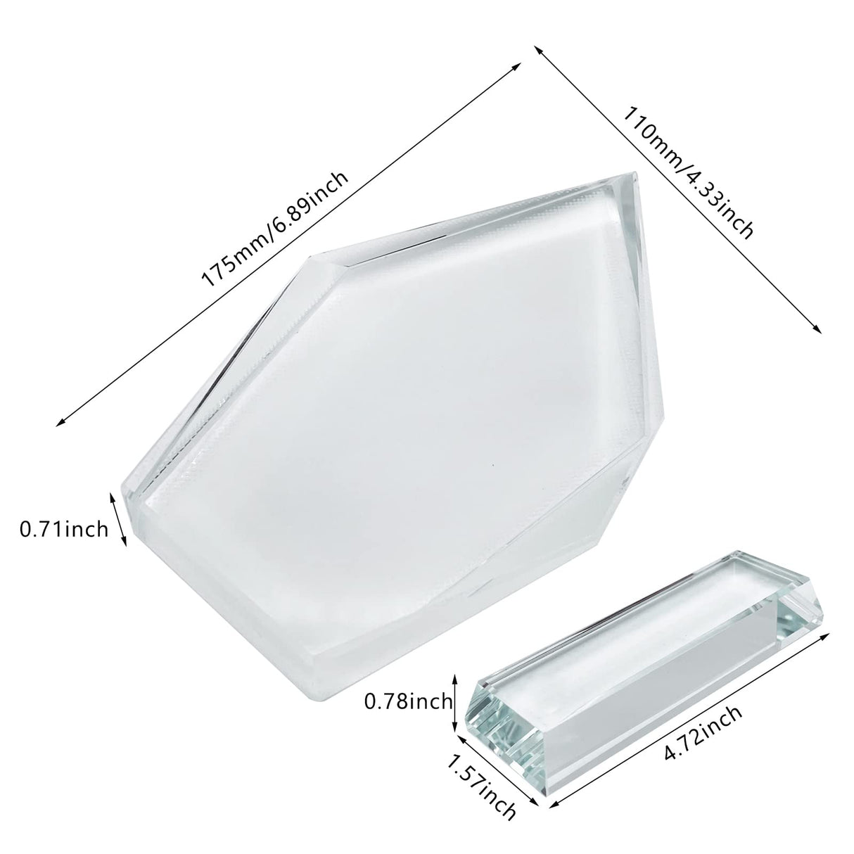 Ismosm Sublimation Crystal Blanks, Two Pack Glass Plaque Blanks for Sublimation Award Plaque, Picture Frame, Sublimation Gifts, Crystal Tabletop Decor, DIY Sublimation Blanks with Improved Gift Box Ismosm