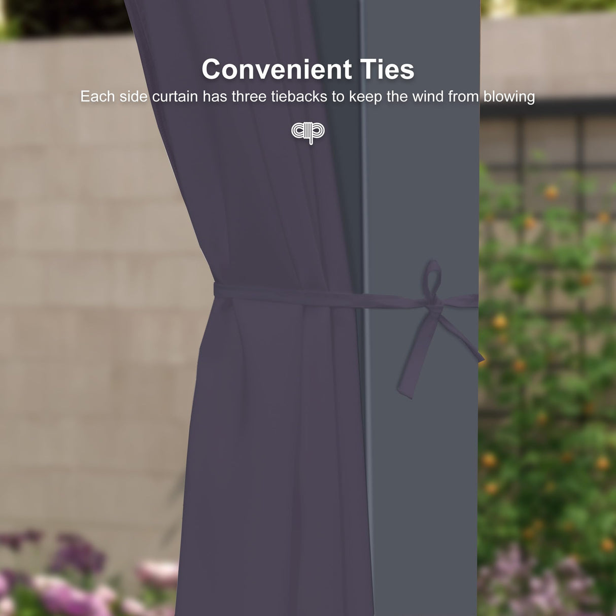 PURPLE LEAF 10' x 10' Pergola with Curtains Outdoor Retractable Pergola Patio Metal Shelter for Garden Porch Pavilion Dark Gray Frame Gazebo Modern Yard Grill Pergolas with Shade Canopy Navy Blue PURPLE LEAF