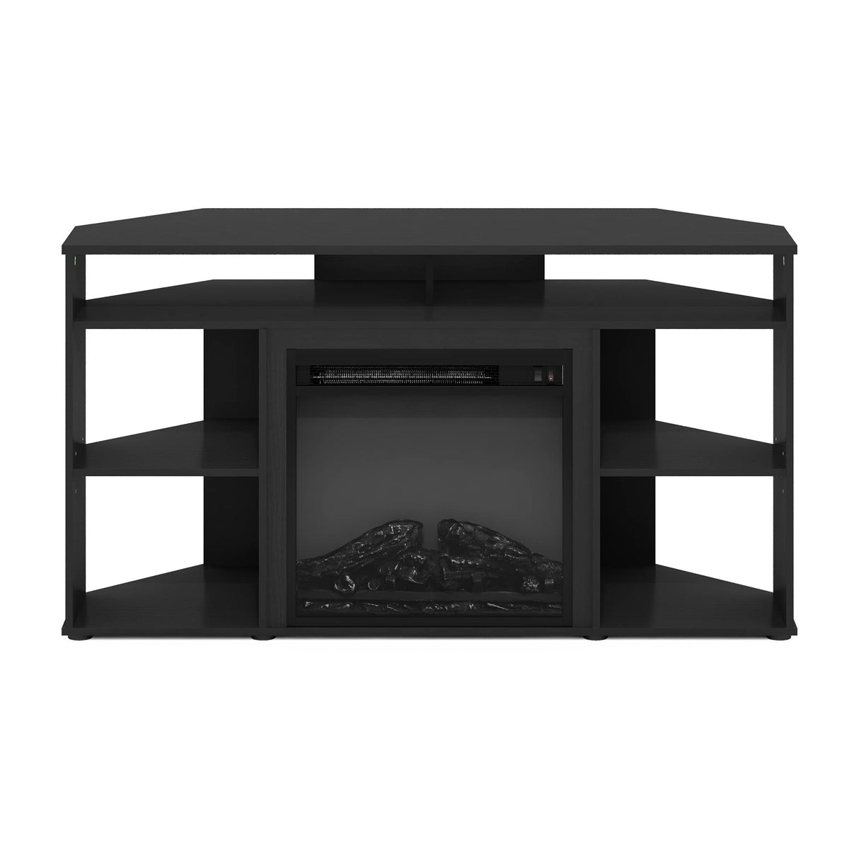 Furinno Jensen Corner TV Stand with Fireplace for TV up to 55 Inches, Americano Furinno