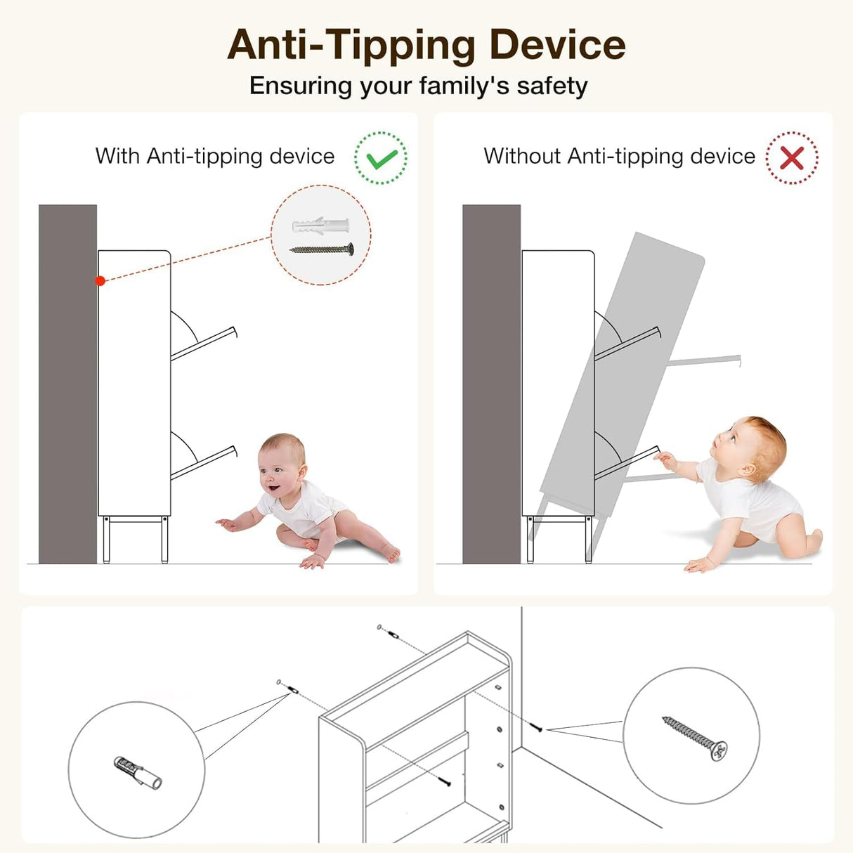 Fsbecl Shoe Storage Cabinet for Entryway with 2 Flip Drawers, Narrow Wood Shoe Cabinet with Fluted Panel, Freestanding Hidden Shoe Organizer for Foyer, Hallway (Walnut) Fsbecl