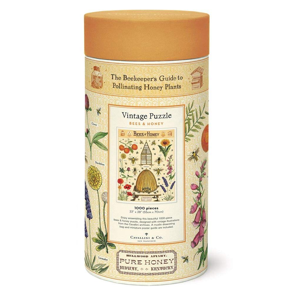 Cavallini Papers & Co. Bees & Honey 1,000 Piece Puzzle, Multi Cavallini