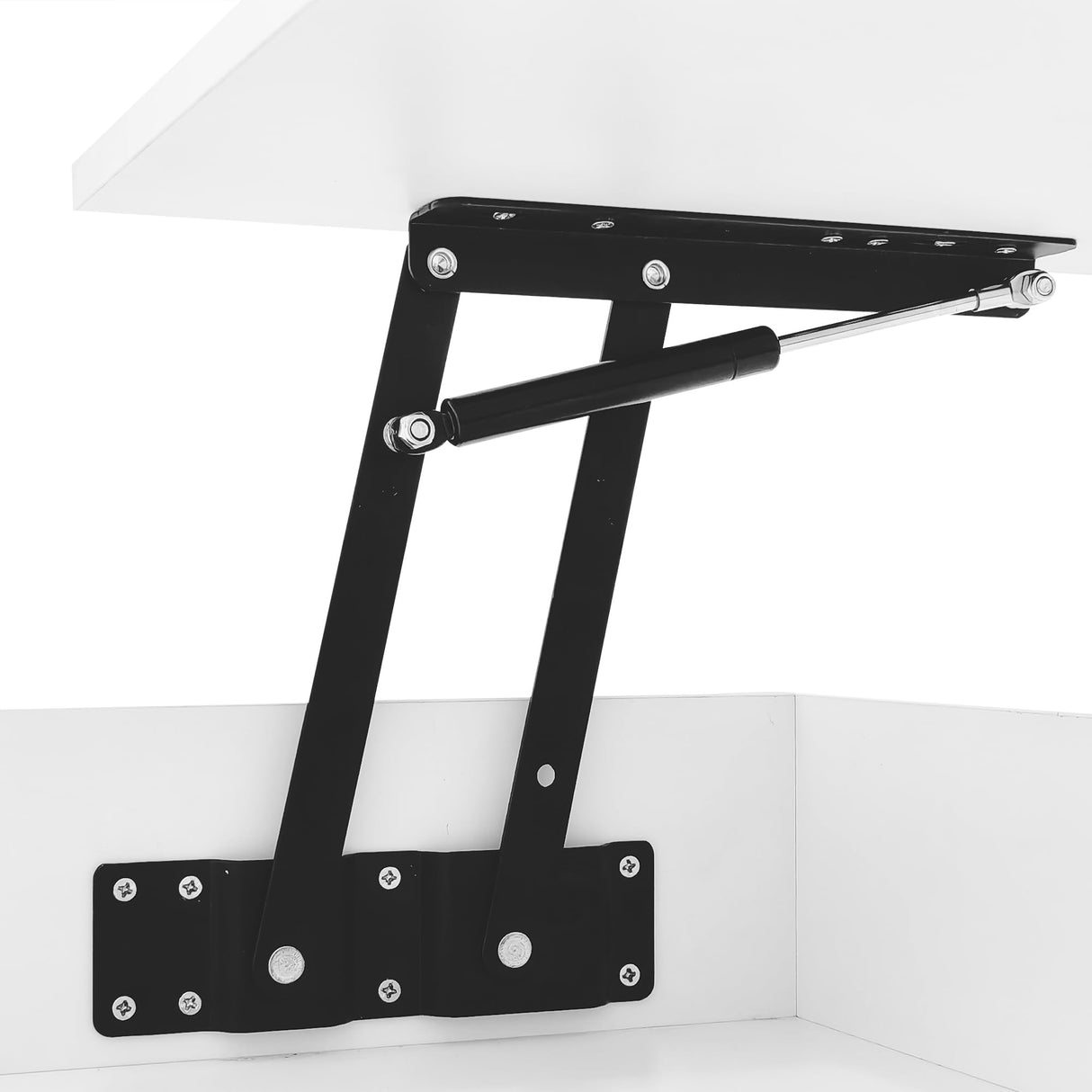 KUVADAZ 39.3" Lift Top Coffee Table with 2 Drawers and LED Lights, Modern Rectangular High-Gloss Center Table Cocktail Tea Table with Lift-Top and Hidden Space for Living Room Apartment White KUVADAZ