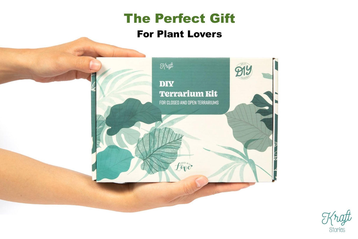 DIY Terrarium Kit with 13 Items Soil Pebbles Sphagnum Moss Activated Carbon Burlap Peat Moss Terrarium Tools Indoor Garden Make Your Own Terrarium KRAFTSTORIES