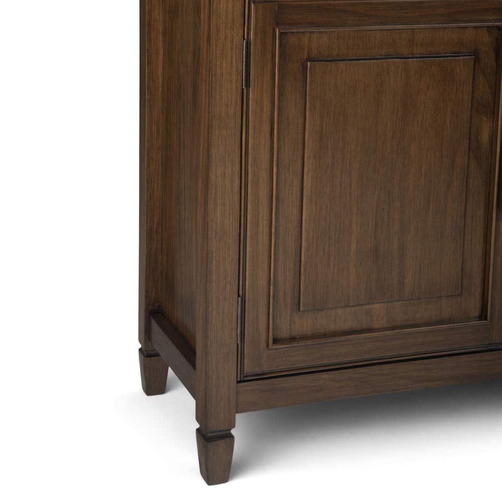 SIMPLIHOME Connaught SOLID WOOD 40 Inch Wide Traditional Storage Cabinet in Rustic Natural Aged Brown, For the Living Room, Entryway and Family Room SIMPLIHOME
