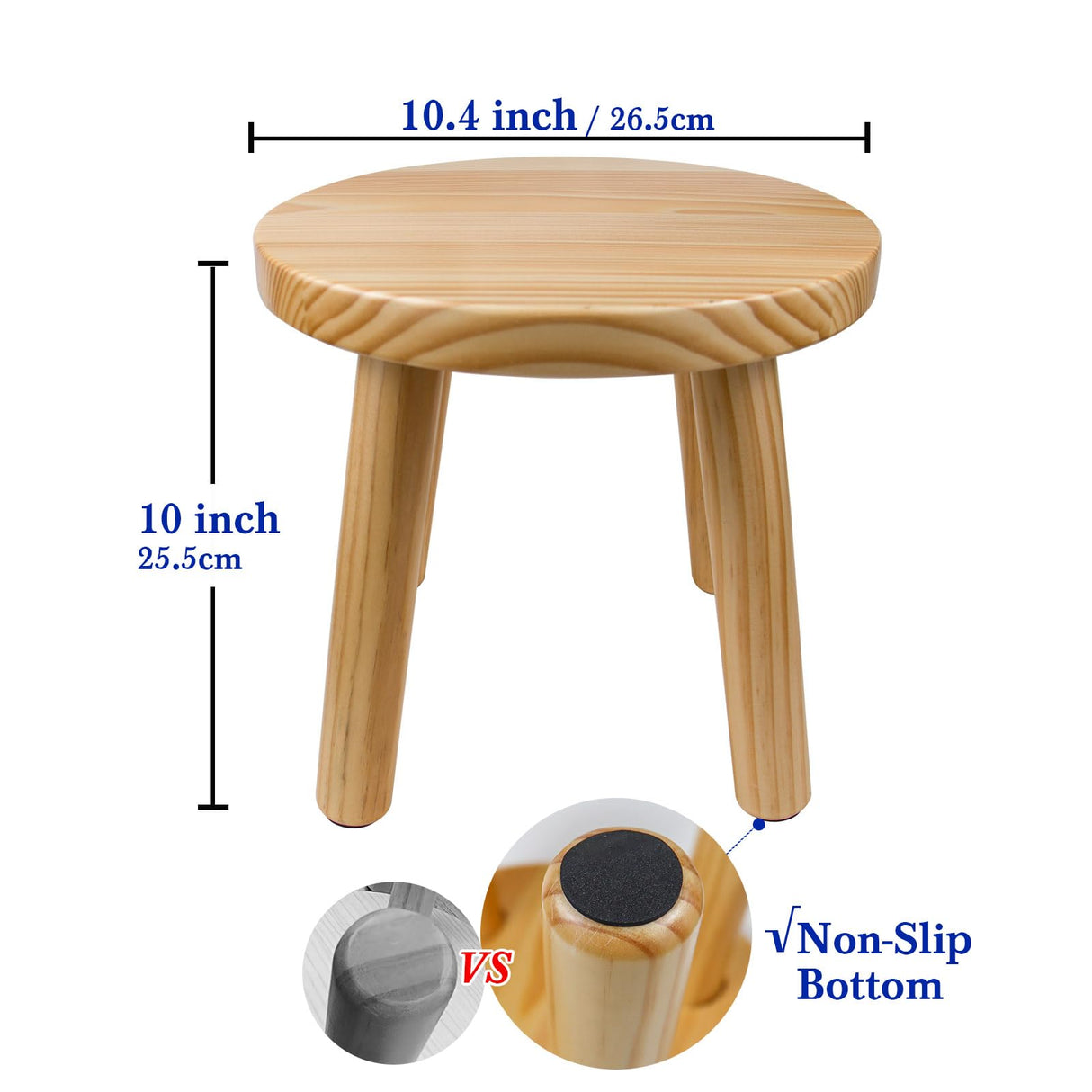GZQXHOME Wooden Step Stools for Kids, Solid Wood Small Chairs,Toddler Stool for Playroom Bathroom,Sturdy Sitting Stool with Assembled Four-Legged, for Children, Toddler, Round,1 Pack (Natural) GZQXHOME