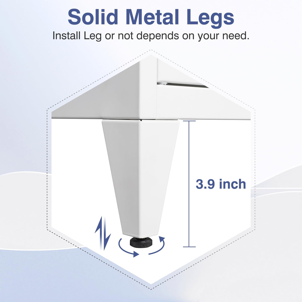 LISSIMO Metal Storage Cabinet, Home Office Cabinet with Doors and Adjustable Shelves,Locking Cabinet with Adjustabl Leg Levelers Assembly Required (White) LISSIMO