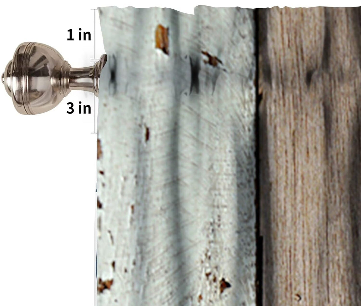 JESTRONRY Rustic Wood Kitchen Valances Window Curtain, Brown Wooden Blue Wood Plank Wall Board Window Treatment Valances for Bedroom Kitchen Decor with Rod Pocket JESTRONRY