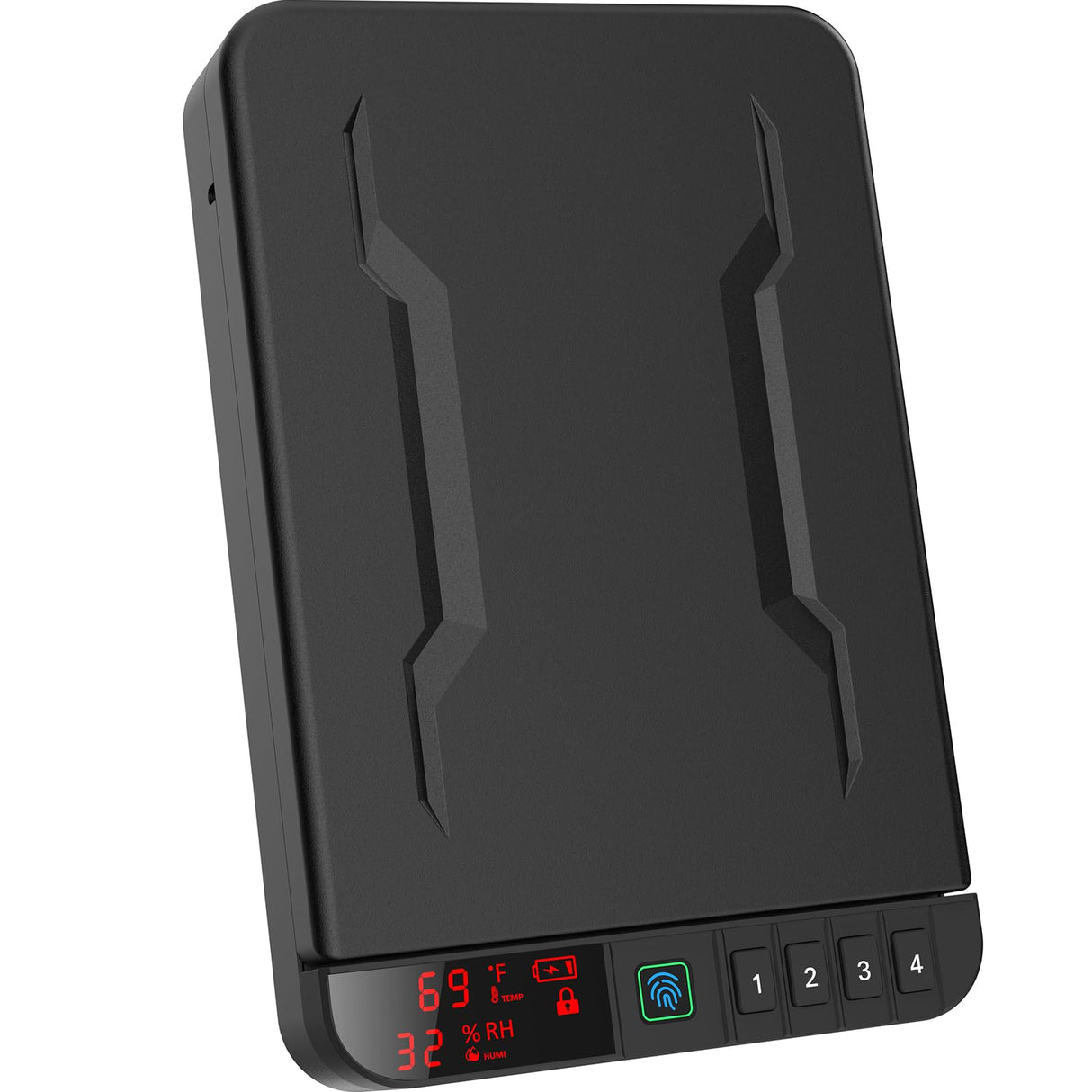 Z ZLJUAN Portable Gun Safe with LCD Display of Temp,Humidity,Pistol Safe with Biometric Fingerprint,Keypad Lock,Key,Biometric Handgun Safe for Travel/Home/Car/Nightstand Beside (Black) Z ZLJUAN