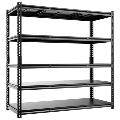 cynnda 5 Tier 60”D X 24”W X 78”H Garage Shelves Heavy Duty 3000LBS Adjustable Metal Storage Shelves for Garages Shops and Basements (Black)