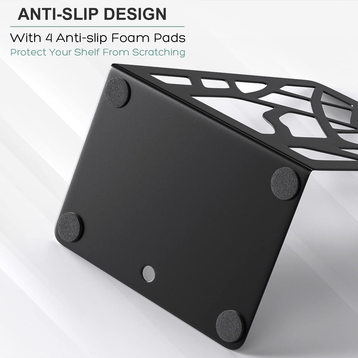 MaxGear Tree Design Modern Bookends for Shelves, Non-Skid Book Holder, Heavy Duty Metal Storage for Books/CDs, Decorative Book Stopper for Home, 7 x 4.7 x 3.5”, Black (2 Pair/4 Pieces) MaxGear