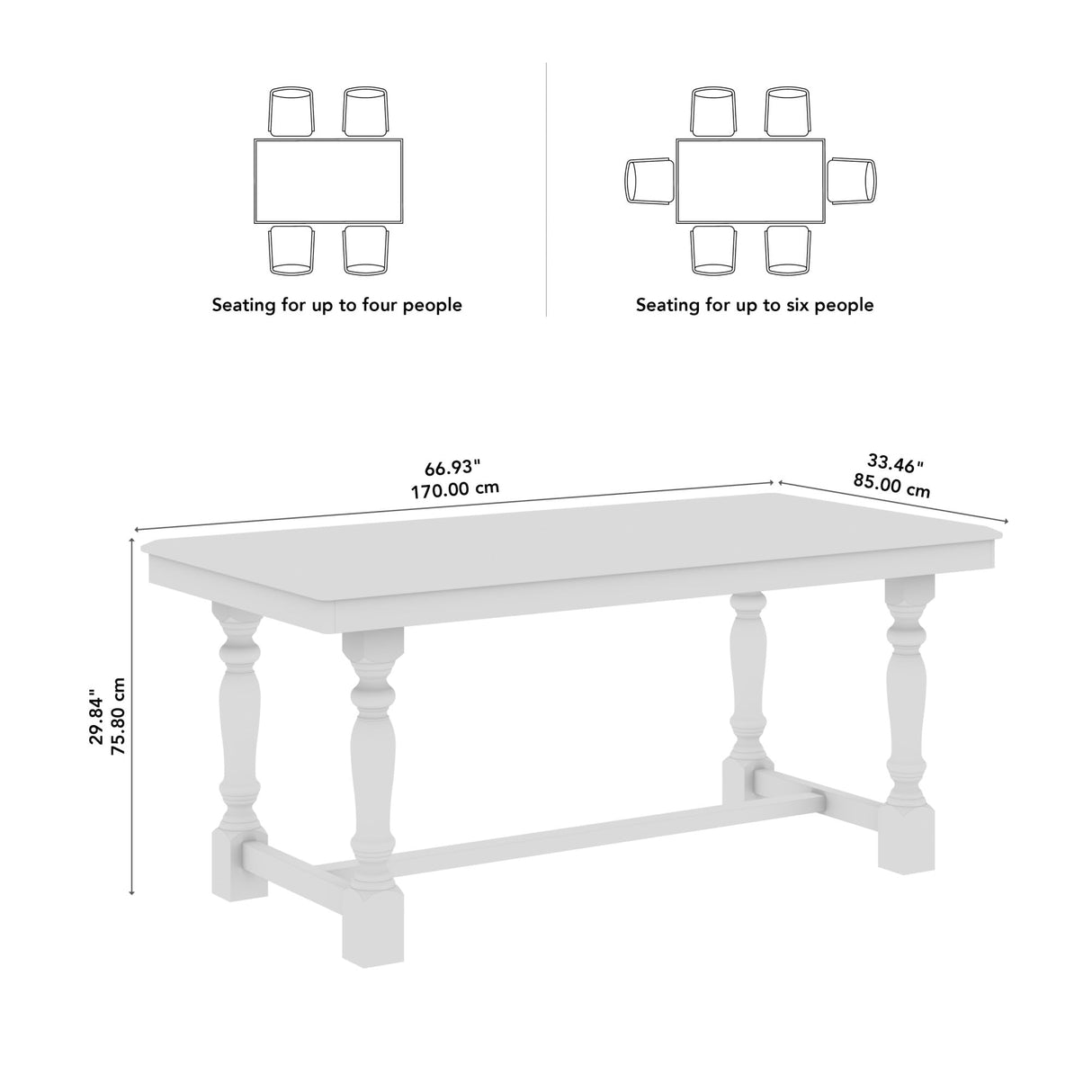 Bush Furniture Rectangular Dining Table, 67 inch Squire Trestle, Farmhouse Decor, Sterling Collection, Light Brown Bush Home