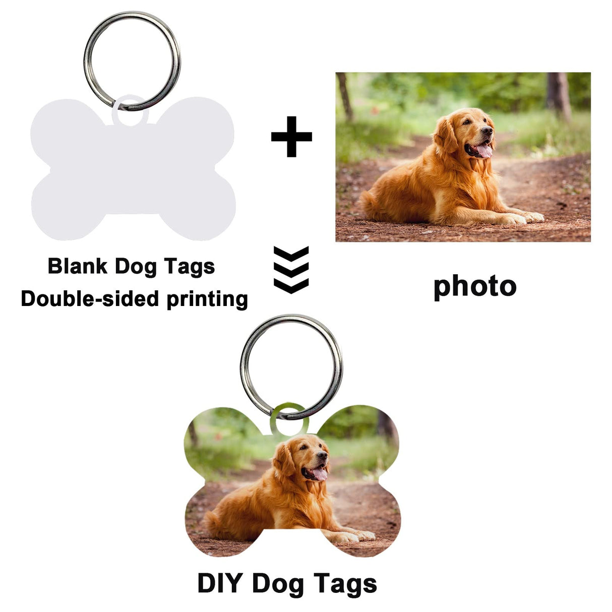 50 Pcs Sublimation Blank Dog Tags Bone Shaped DIY Double Sided Aluminum Dog ID Tags Bone Shaped Pet Name Tags Dog Collar Tags with Dogs and Cats GEKIXUTP